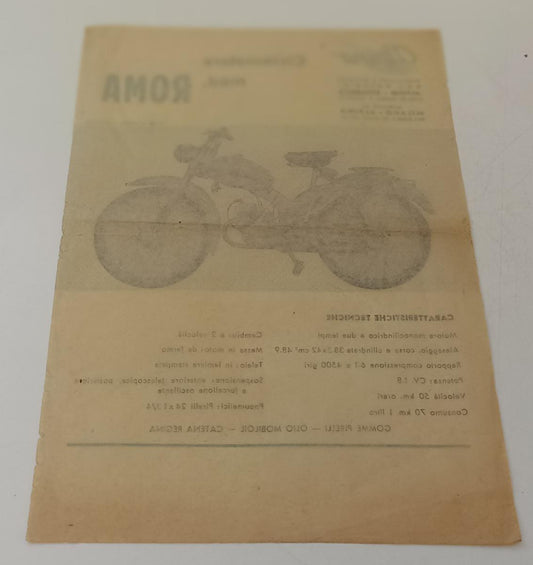 CV- FOGLIETTO PUBBLICITARIO ALPINO CICLOMOTORE MOD. ROMA - RVSa211