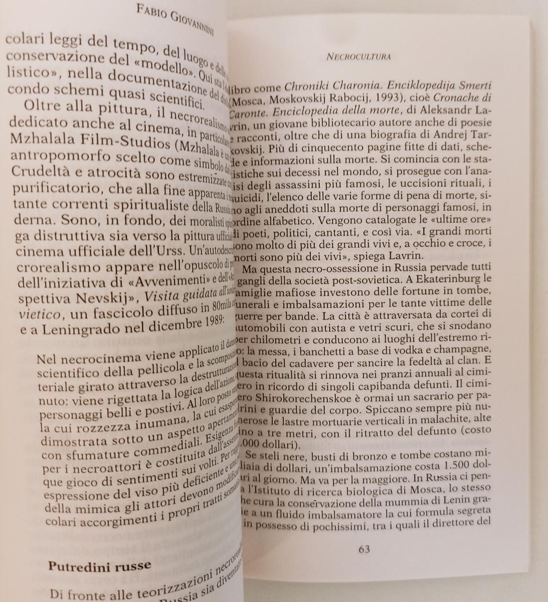 LS- NECROCULTURA - FABIO GIOVANNINI - CASTELVECCHI --- 1998- B- XFS136