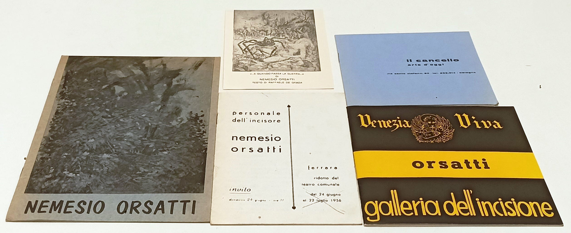 LT- LOTTO BROCHURE INVITI MOSTRE NEMESIO ORSATTI GALLERIA DELL'INCISIONE RVSa562