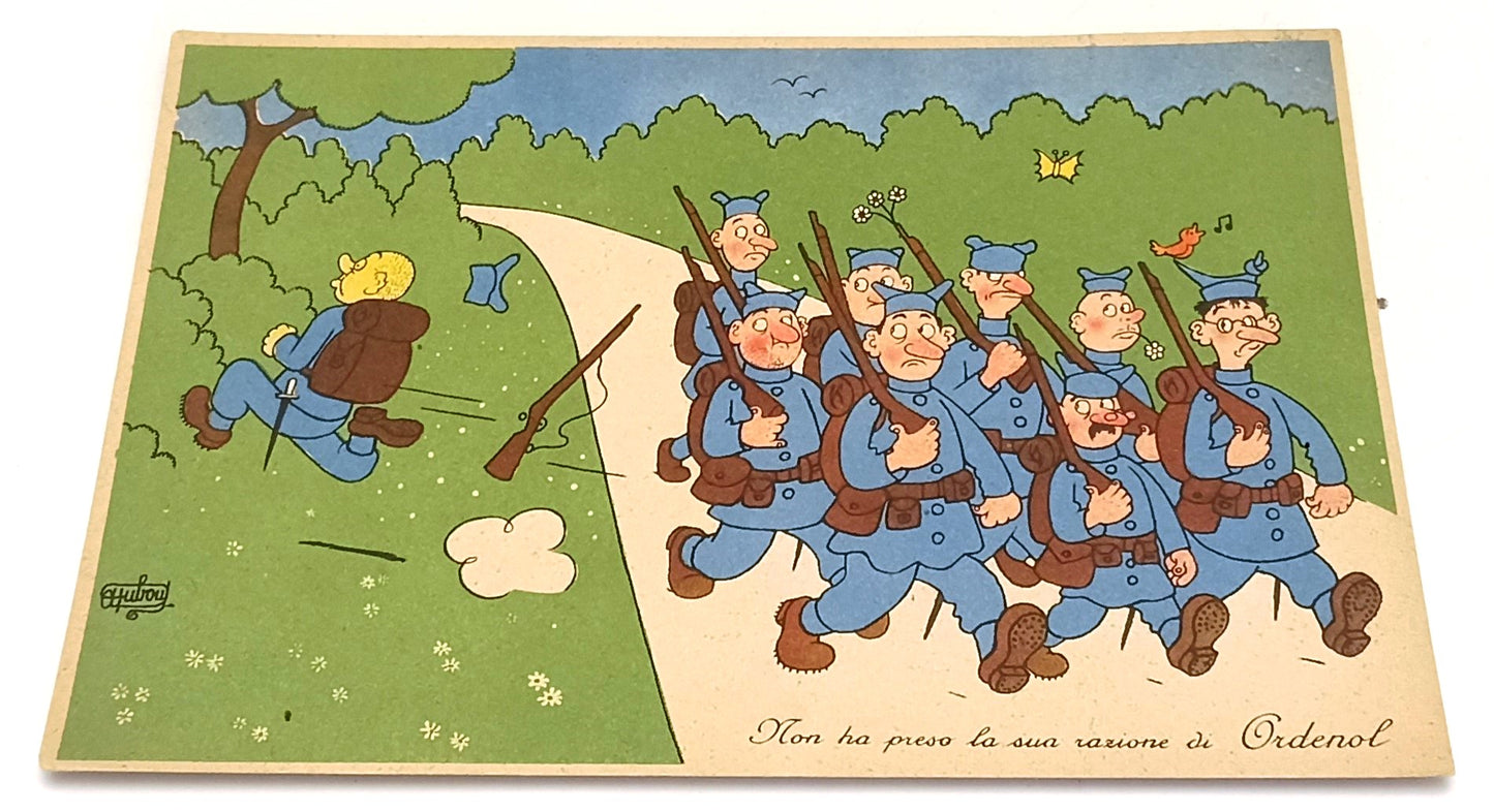 CC- CARTOLINA UMORISTICA PUBBLICITARIA - ORDENOL MEDICAMENTO EROICO - RVSa561