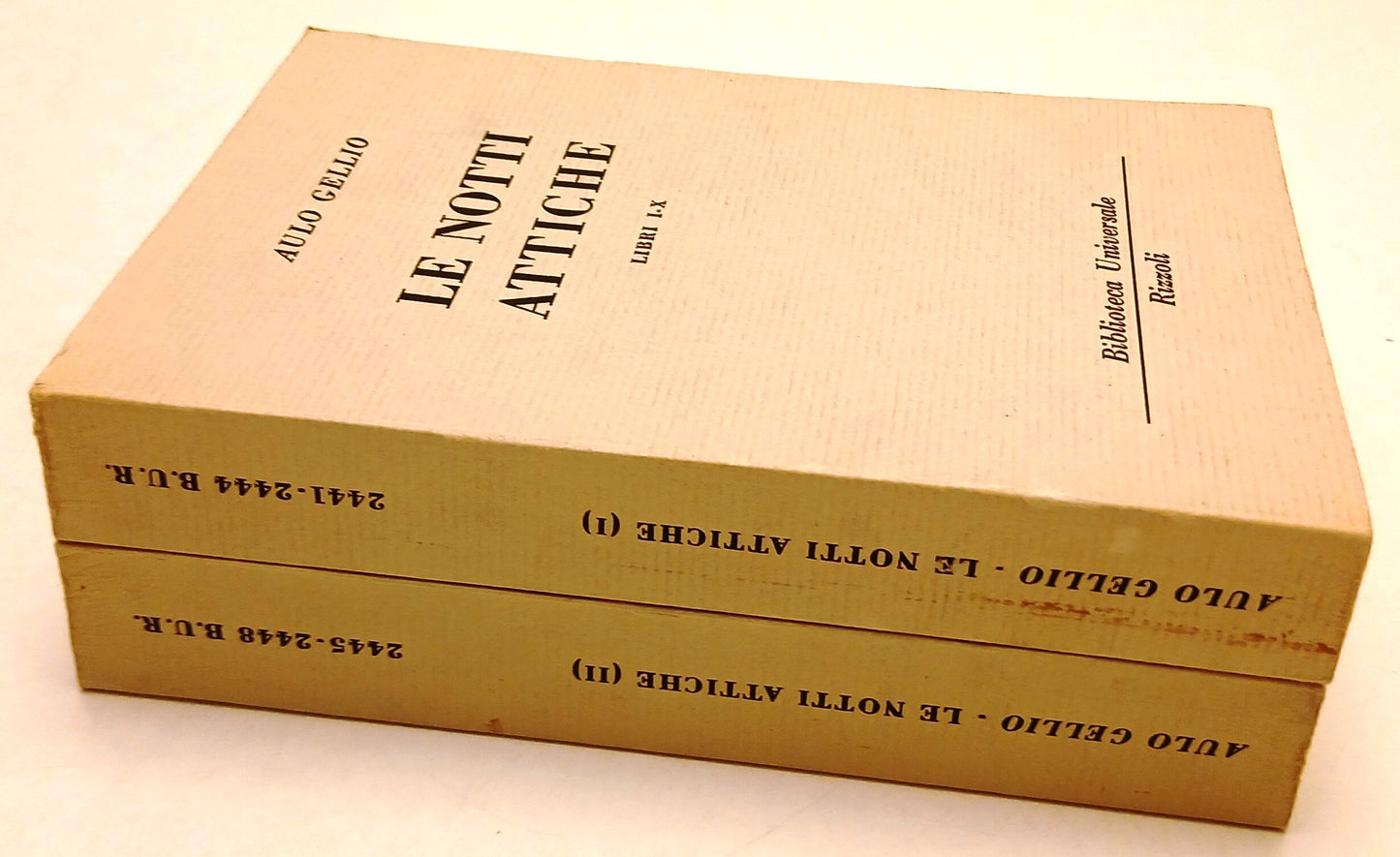 LN- LE NOTTI ANTICHE 2 VOLUMI - AULO GELLIO - RIZZOLI- BUR- 1a ED.- 1968- B- XFS