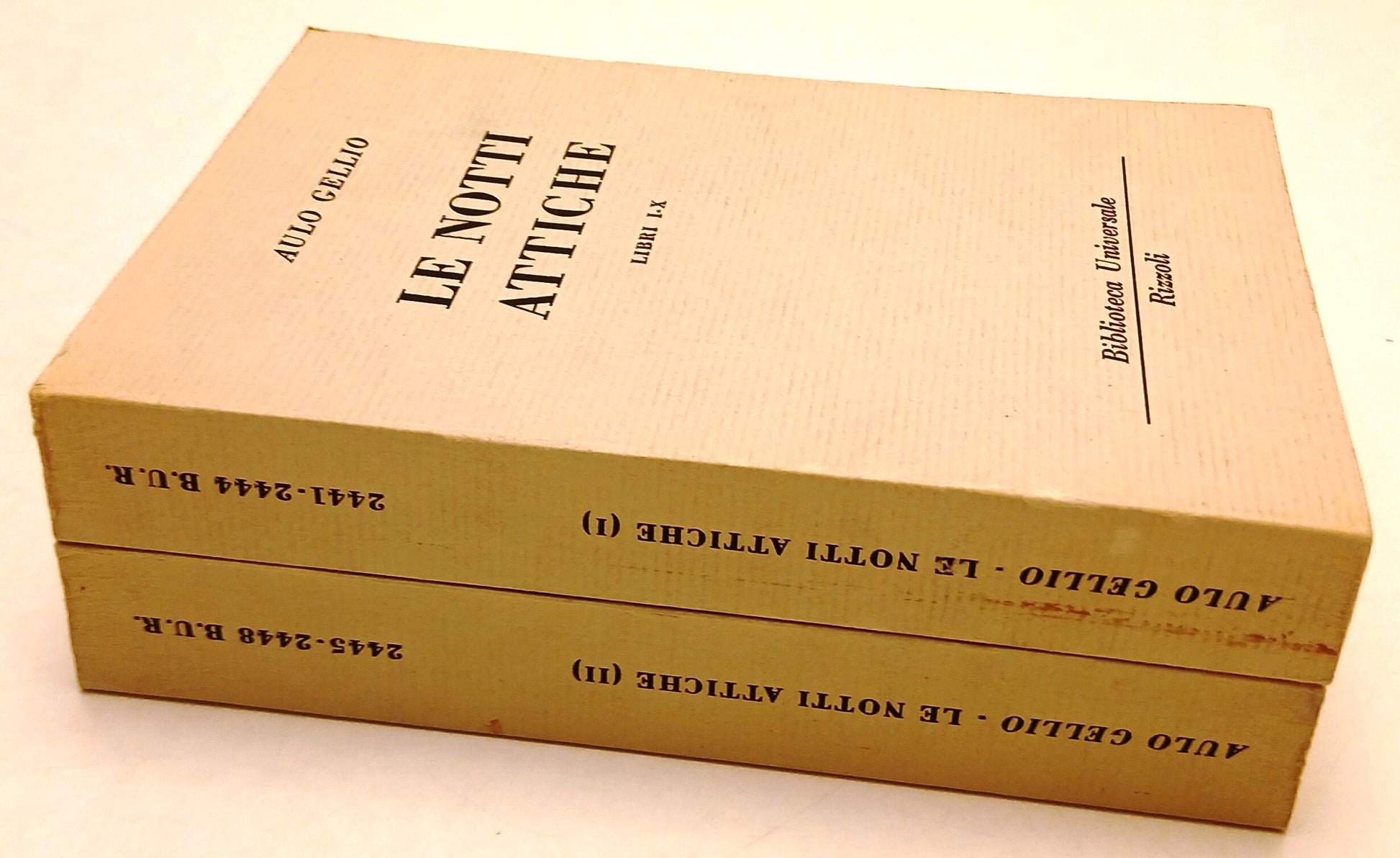 LN- LE NOTTI ANTICHE 2 VOLUMI - AULO GELLIO - RIZZOLI- BUR- 1a ED.- 1968- B- XFS