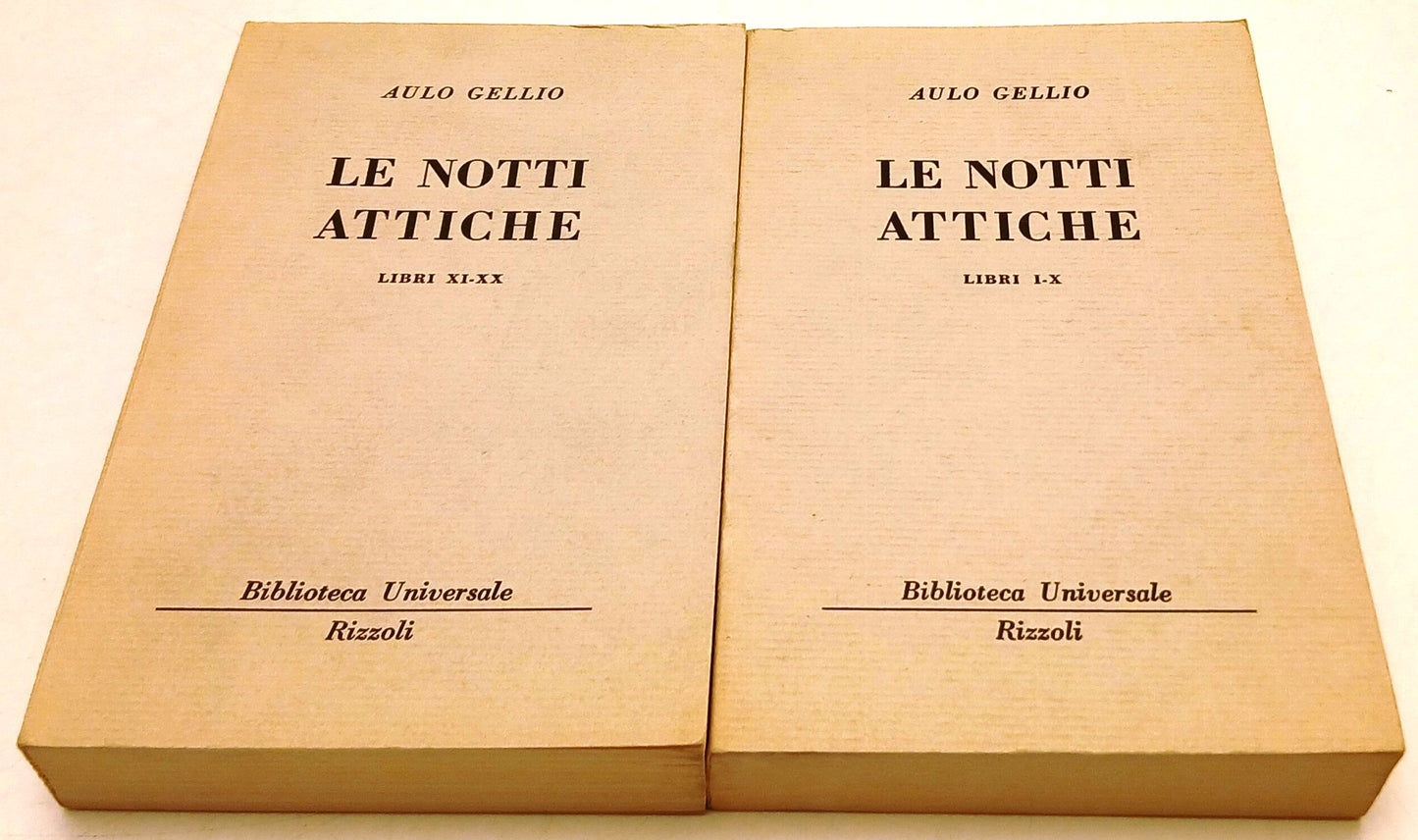 LN- LE NOTTI ANTICHE 2 VOLUMI - AULO GELLIO - RIZZOLI- BUR- 1a ED.- 1968- B- XFS