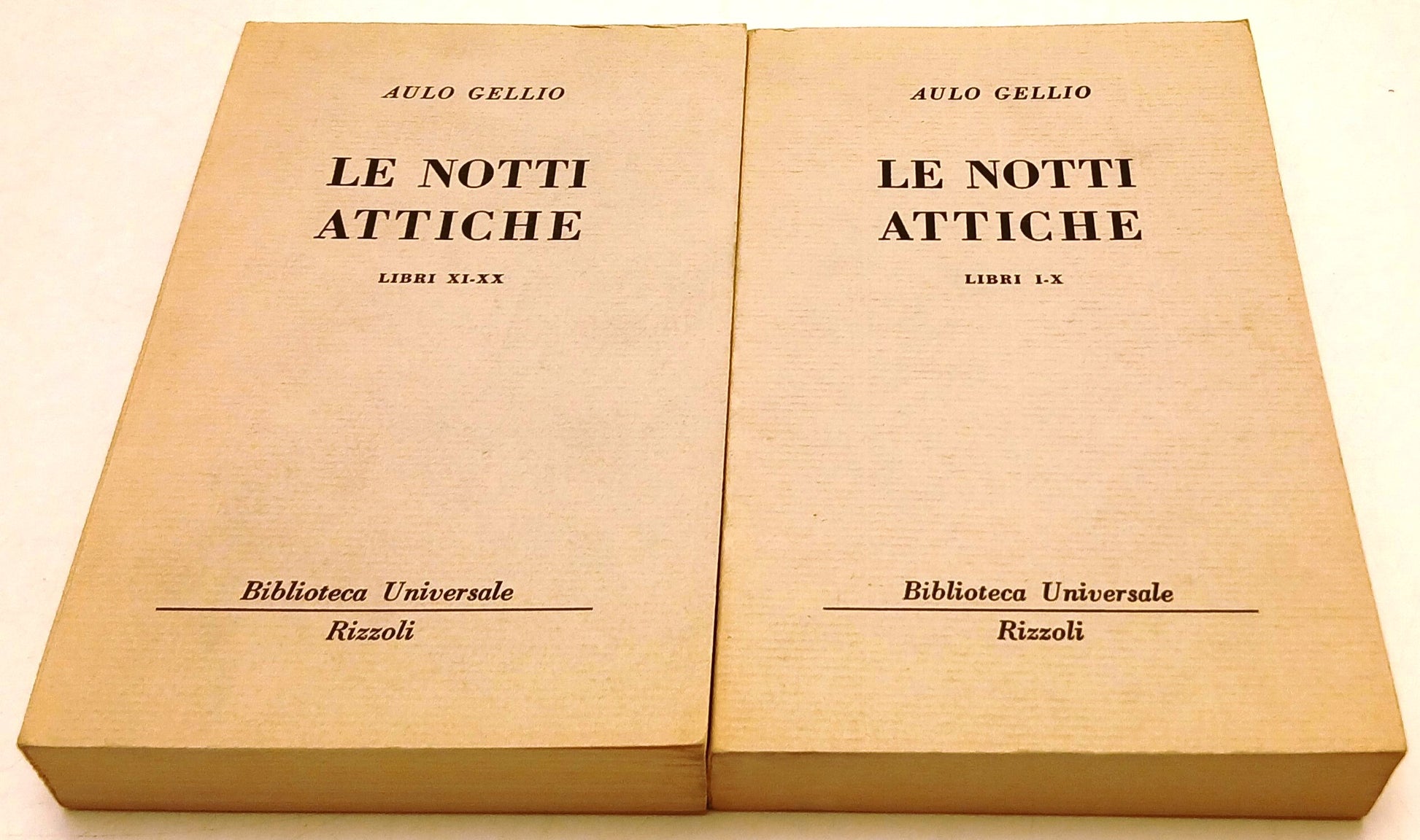 LN- LE NOTTI ANTICHE 2 VOLUMI - AULO GELLIO - RIZZOLI- BUR- 1a ED.- 1968- B- XFS