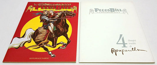 CV- PECOS BILL 4 DISEGNI INEDITI di PAPARELLA + ALMANACCO RISTAMPA - RVSa794
