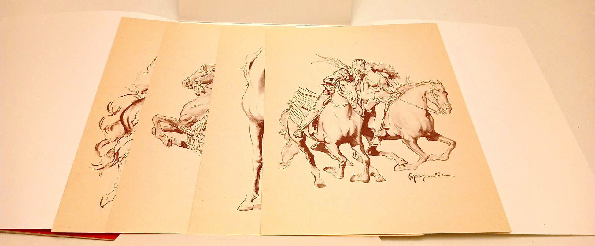 CV- PECOS BILL 4 DISEGNI INEDITI di PAPARELLA + ALMANACCO RISTAMPA - RVSa794