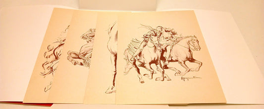 CV- PECOS BILL 4 DISEGNI INEDITI di PAPARELLA + ALMANACCO RISTAMPA - RVSa794