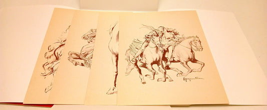CV- PECOS BILL 4 DISEGNI INEDITI di PAPARELLA + ALMANACCO RISTAMPA - RVSa794