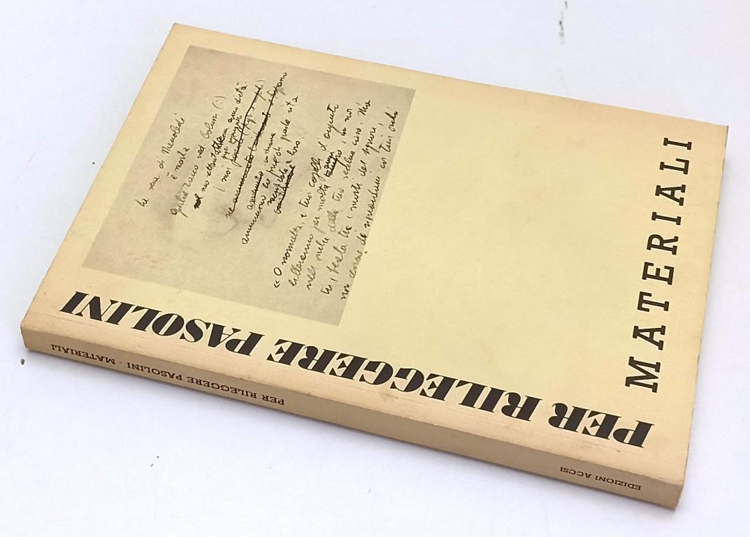 LW- PER RILEGGERE PASOLINI MATERIALI -- SALVIONI BELLINZONA --- 1982- B- YFS470