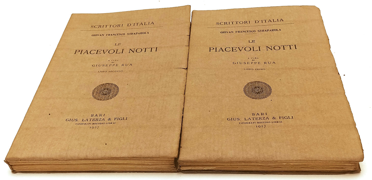 LN- LE PIACEVOLI NOTTI 2 VOLUMI- STRAPAROLA- LATERZA- SCRITTORI- 1927- B- XFS209