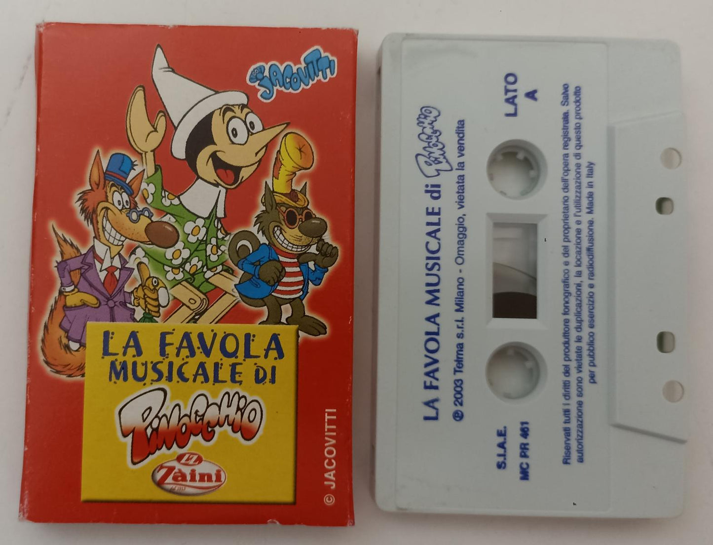 FV- PINOCCHIO JACOVITTI MUSICASSETTA FAVOLA MUSICALE OMAGGIO ZAINI - GTTS21