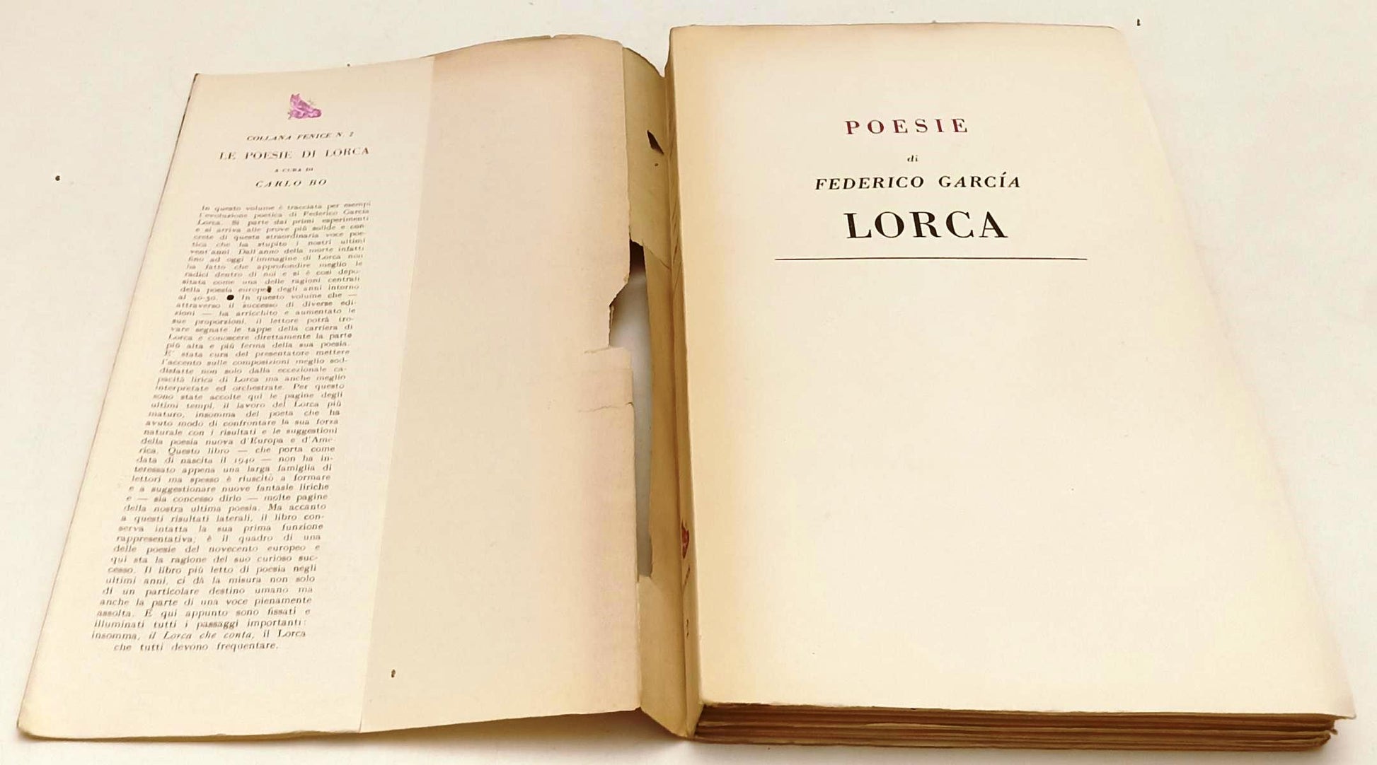 LN- LE POESIE DI LORCA TESTO A FRONTE - CARLO BO - GUANDA --- 1956 - BS - YFS598