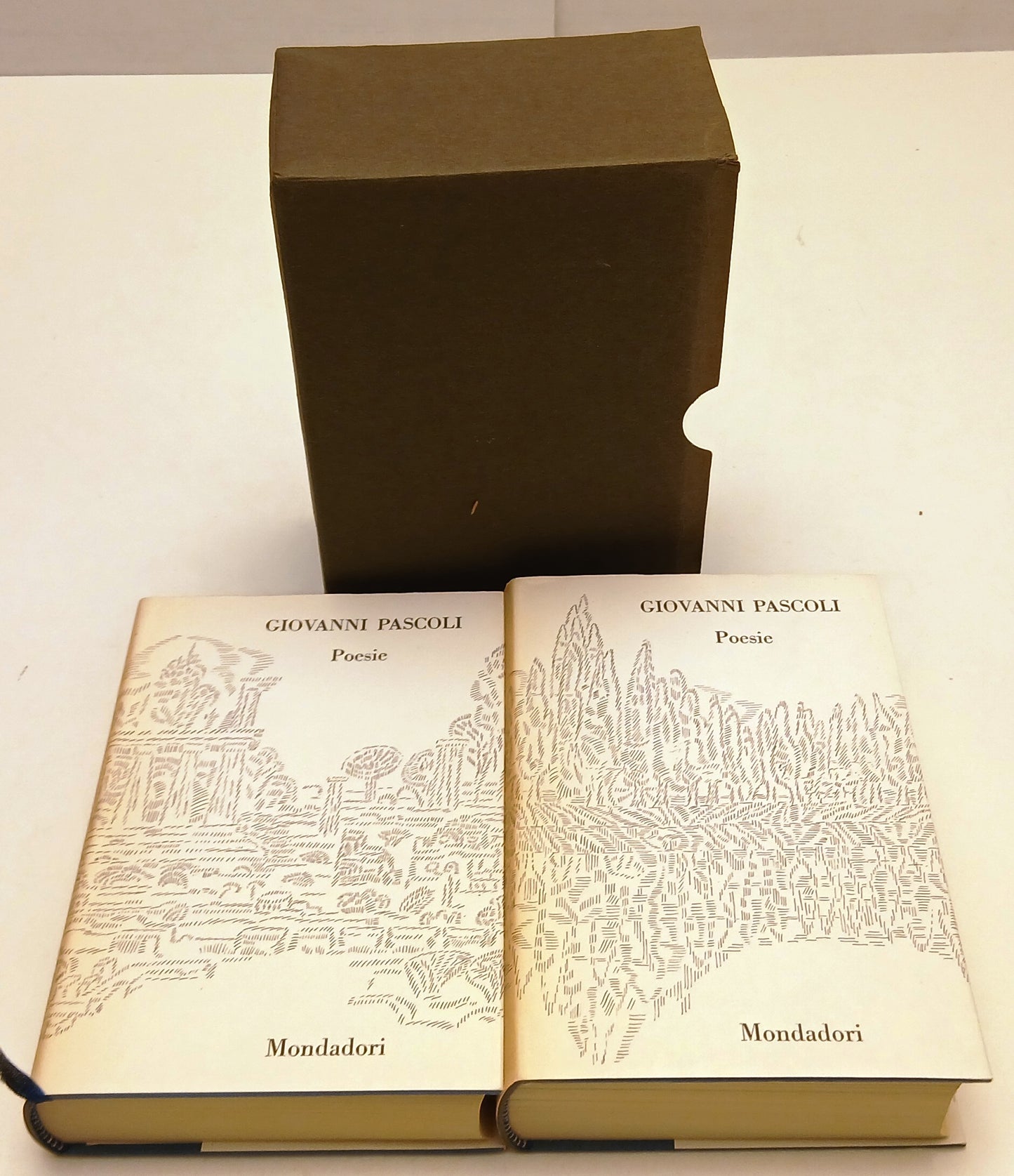 LN- POESIE 2 VOLUMI- GIOVANNI PASCOLI- MONDADORI- CLASSICI CONTEMPORANEI- CS-XFS