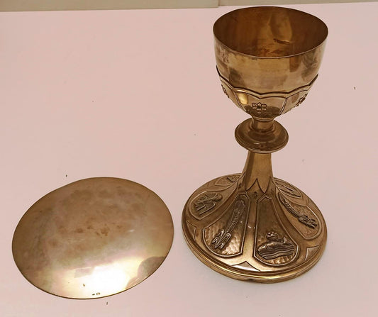 CV- CALICE PORTA OSTIE CON PIATTINO - in argento 800 PESO 580 grammi - GTTS15