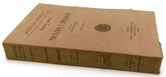 PREFAZIONI E POLEMICHE- GIUSEPPE BARETTI- LATERZA- SCRITTORI- 1933- B-XFS208
