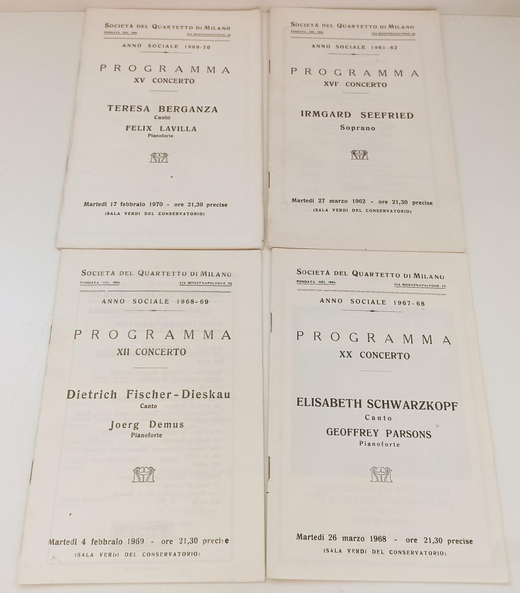 LR- LOTTO PROGRAMMI SOCIETA QUARTETTO MILANO ANNI 60/70 - RVSa44
