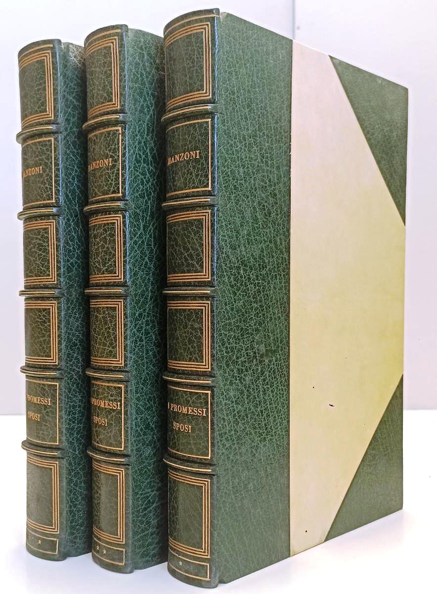 LN- I PROMESSI SPOSI COFANETTO 3 VOLUMI RILEGATI- MANZONI- VALLONE- 1952- C- ZFS