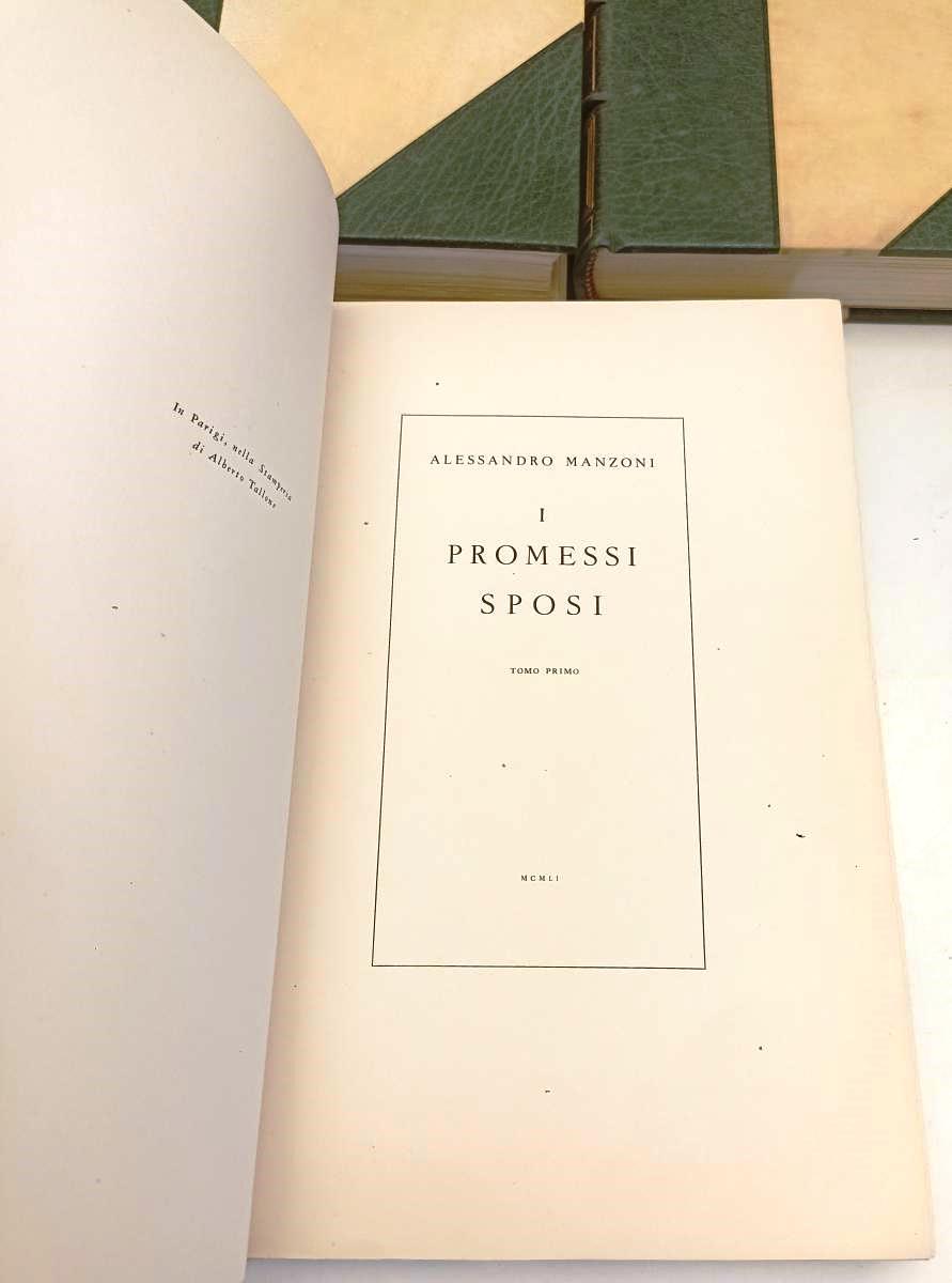 LN- I PROMESSI SPOSI COFANETTO 3 VOLUMI RILEGATI- MANZONI- VALLONE- 1952- C- ZFS