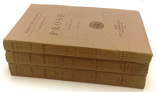 PROSE 3 VOLUMI - UGO FOSCOLO - LATERZA- SCRITTORI D'ITALIA-- 1930- B- XFS143