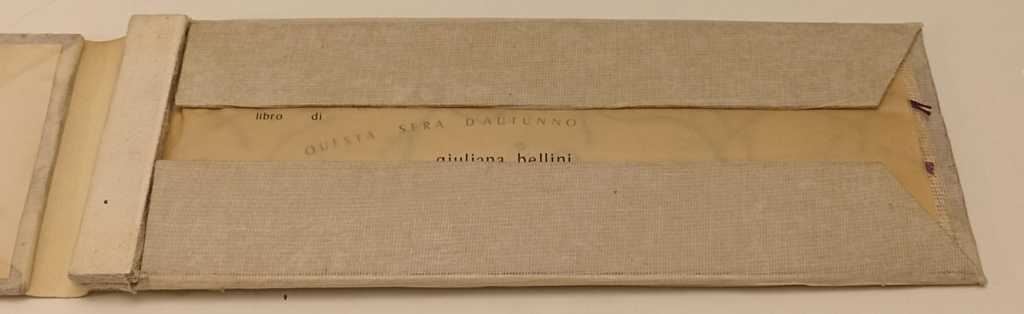 LT- LIBRO D'ARTISTA GIULIANA BELLINI QUESTA SERA D'AUTUNNO- SEGATO - XFS134