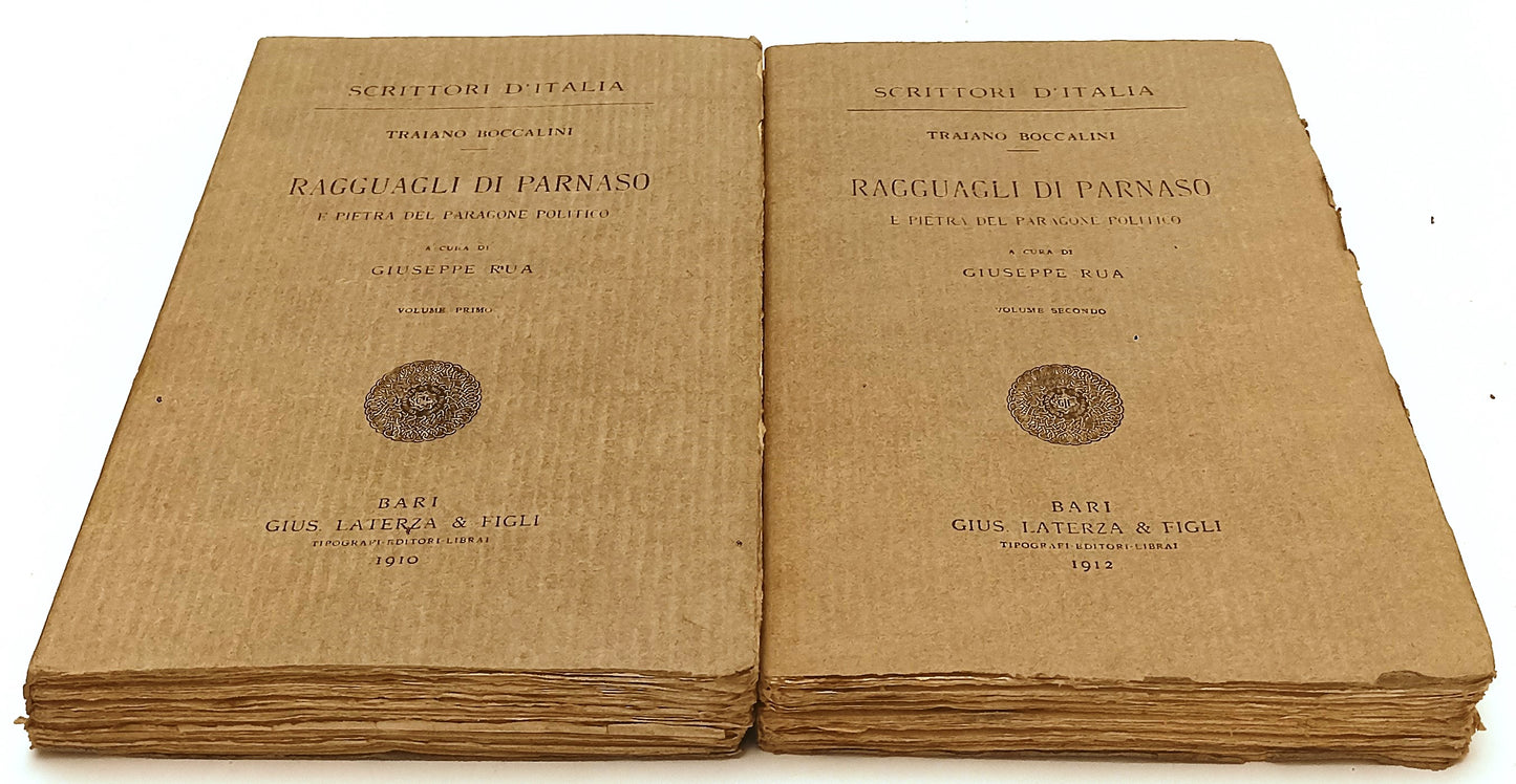 LN- RAGGUAGLI DI PARNASO 2 VOLUMI- BOCCALINI- LATERZA- SCRITTORI- 1910- B-XFS209