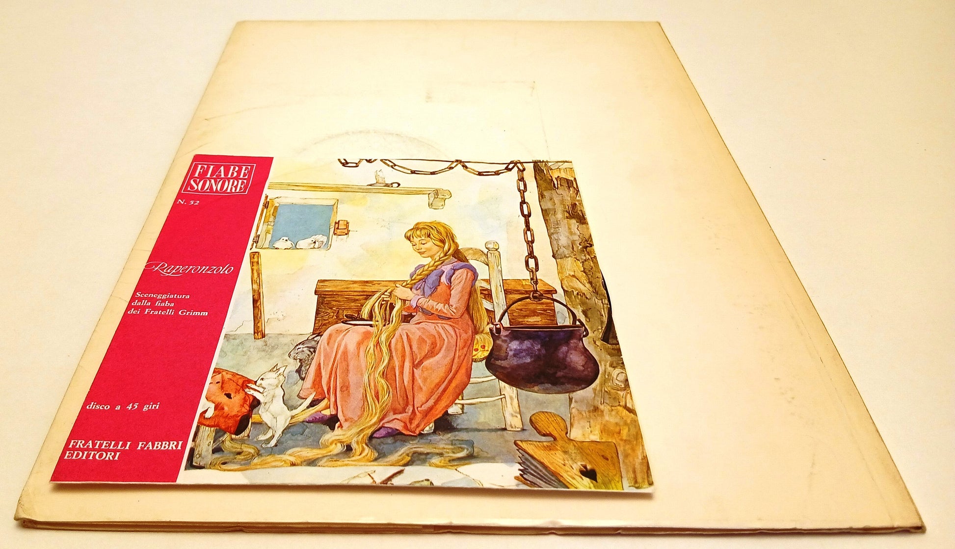 LB- FIABE SONORE N.52 RAPERONZOLO + disco 45 giri - FABBRI - RVSa752