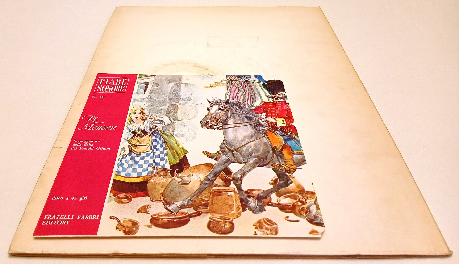 LB- FIABE SONORE N.59 RE MENTONE + disco 45 giri - FABBRI - RVSa758