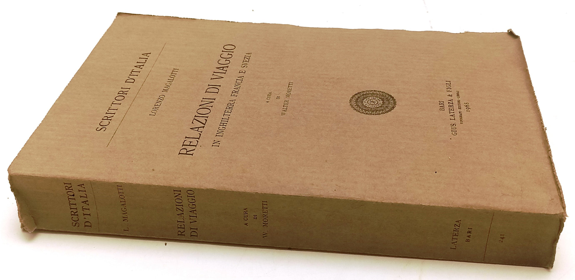 RELAZIONI DI VIAGGIO - MALAGOTTI - LATERZA - SCRITTORI -- 1968- B- XFS124