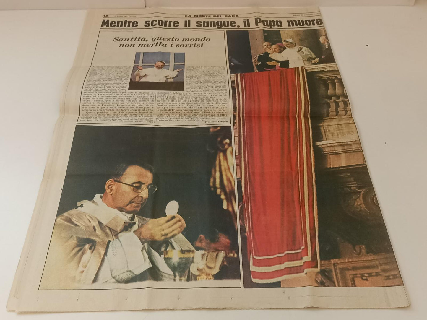 LR- IL RESTO DEL CARLINO SABATO 30 SETTEMBRE 1978 MORTE PAPA LUCIANI - RVSa239