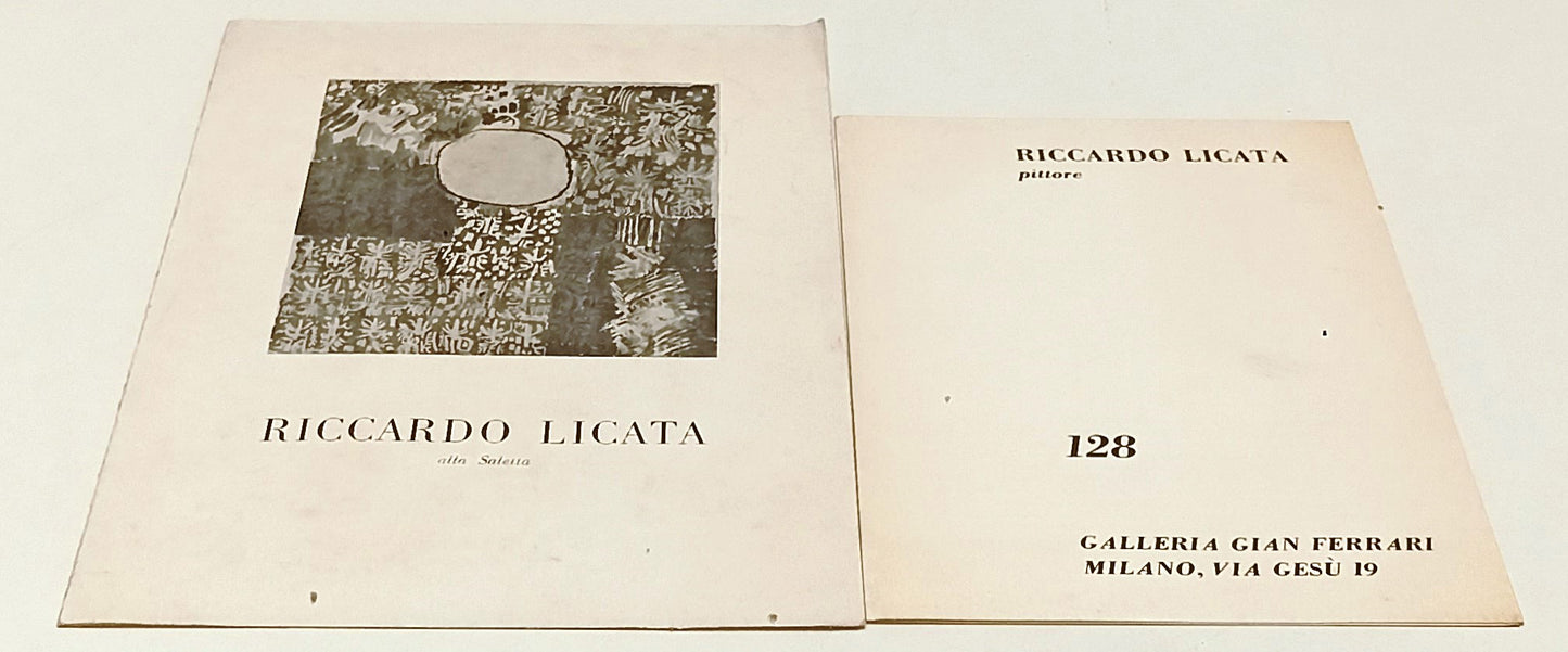 LT- LOTTO 2 BROCHURE RICCARDO LICATA PITTORE GALLERIA GIAN FERRARI - RVSa565