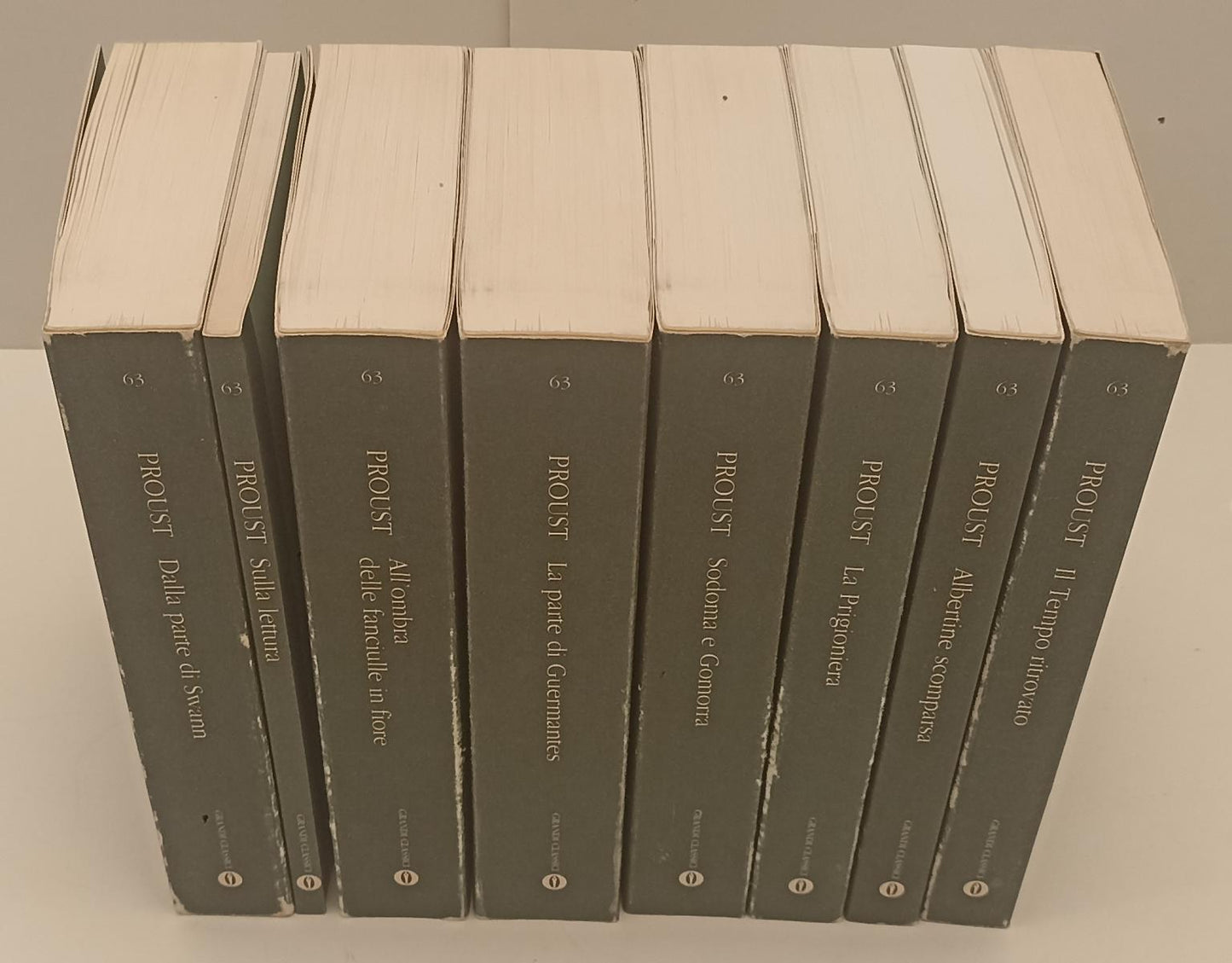 LN- ALLA RICERCA DEL TEMPO PERDUTO 8 VOLUMI- PROUST- MONDADORI- OSCAR- 1995- XFS