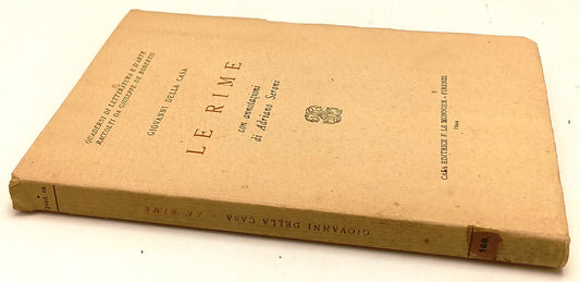 LN- LE RIME - GIOVANNI DELLA CASA - LE MONNIER - QUADERNI-- 1944- B- XFS207