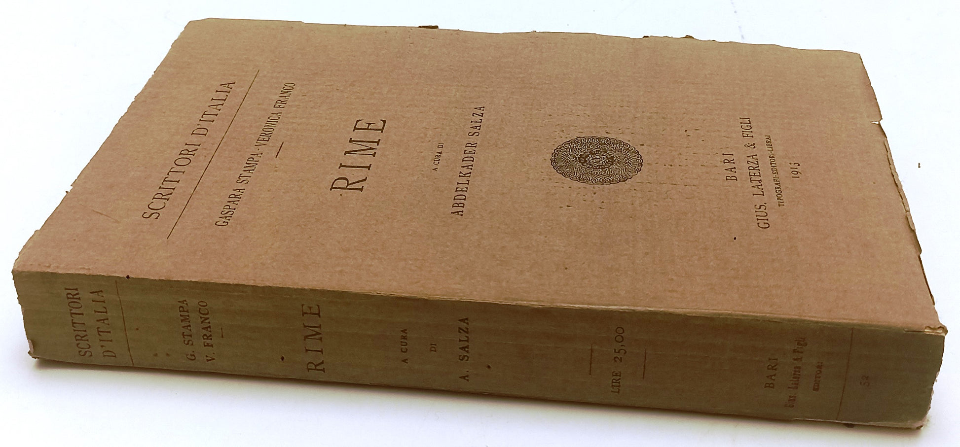 LN- RIME - GASPARA STAMPA VERONICA FRANCO - LATERZA --- 1913 - B- XFS124