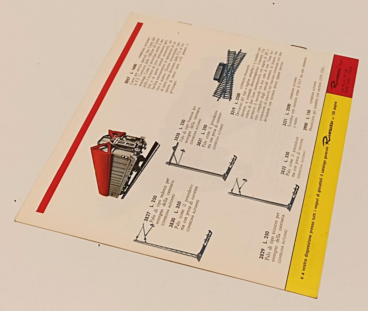 LR- RIVISTA MODELLISMO FERROVIARIO HO RIVAROSSI NOVITA' 1968 PIEGHEVOLE- RVSa275