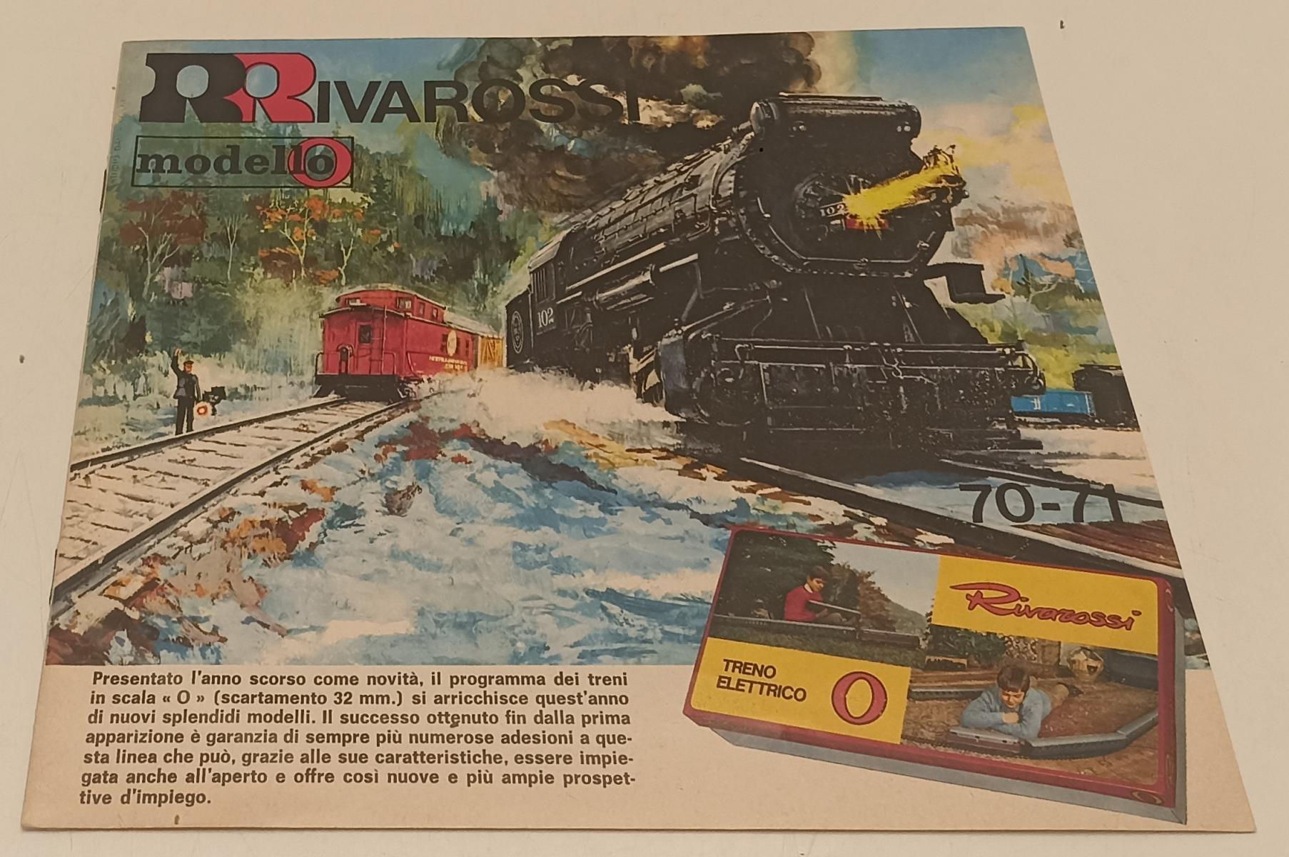 CV- CATALOGO RIVAROSSI MODELLO TRENO ELETTRICO SCALA "O" + PREZZI 1970 - RVSa520