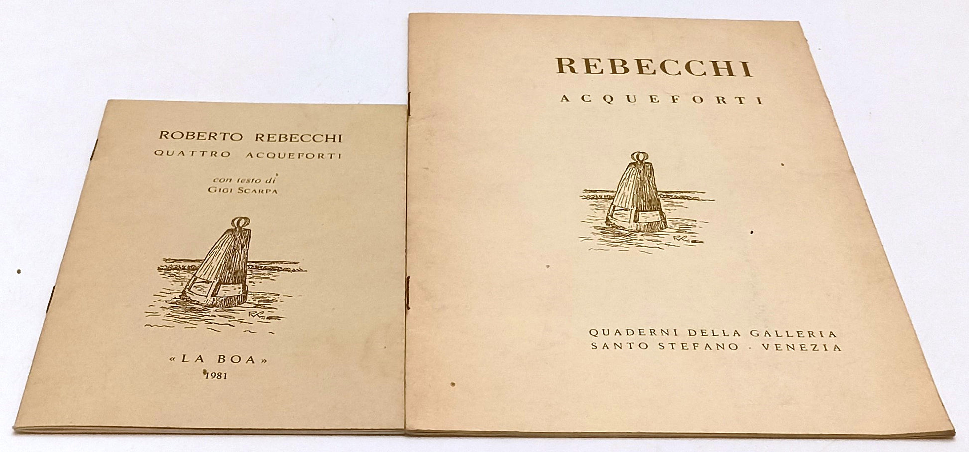 LT- LOTTO 2 CATALOGHI MOSTRE D'ARTE ROBERTO REBECCHI ACQUEFORTI- LA BOA- RVSa563