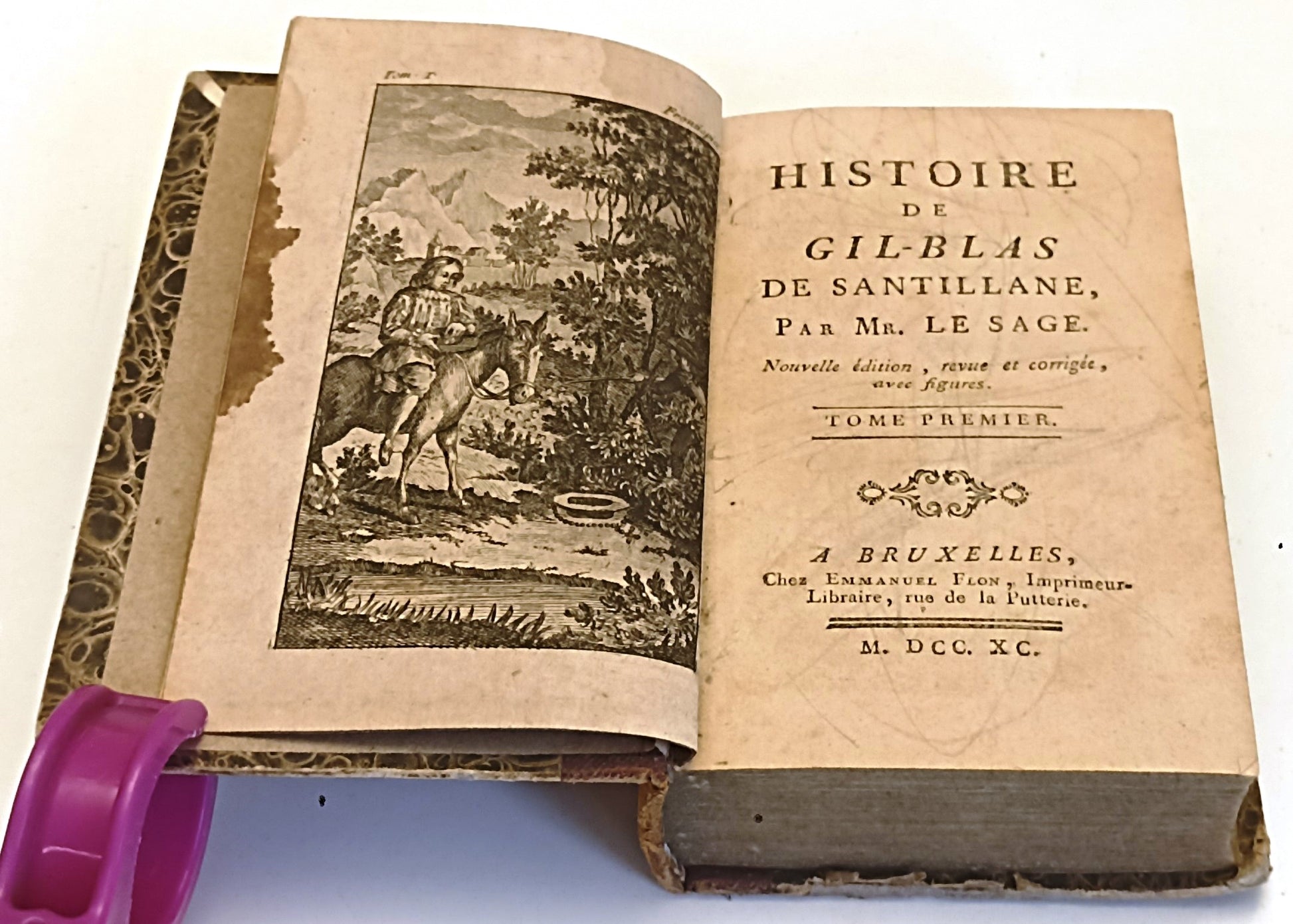 LH- HISTOIRE DE GIL-BLAS DE SANTILLANE 4 TOMI SETTECENTINA- LE SAGE- 1790- XFS33