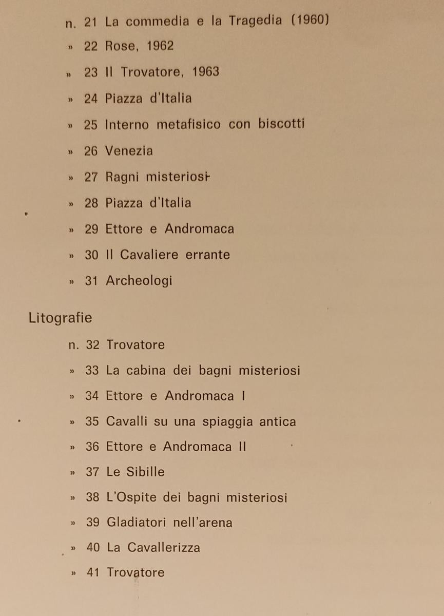 LT- GALLERIA D'ARTE MODERNA SANGALLO FIRENZE DE CHIRICO CATALOGO OPERE - XFS159
