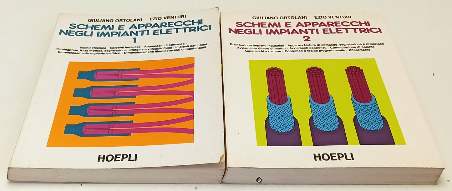 LZ- SCHEMI E APPARECHI IMPIANTI ELETTRICI 2 VOLUMI - ORTOLANI- HOEPLI- B- YFS730