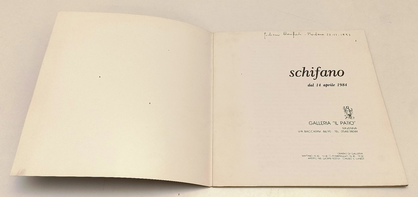 LT- SCHIFANO DAL 14 APRILE 1984 GALLERIA IL PATIO RAVENNA CATALOGO - S - XFS187