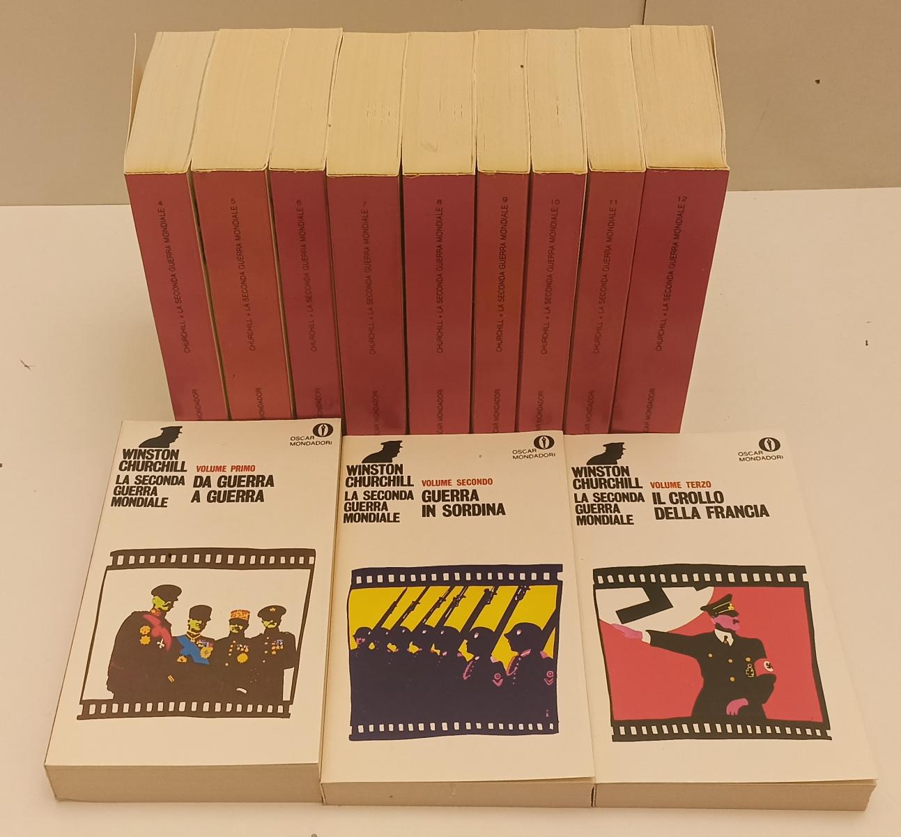 LS- LA SECONDA GUERRA MONDIALE 12 VOLUMI- CHURCHILL- MONDADORI- OSCAR-- 1970- B- XFS