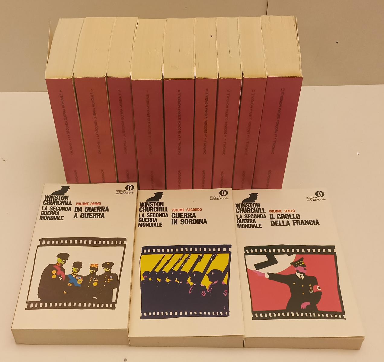 LS- LA SECONDA GUERRA MONDIALE 12 VOLUMI- CHURCHILL- MONDADORI- OSCAR-- 1970- B- XFS