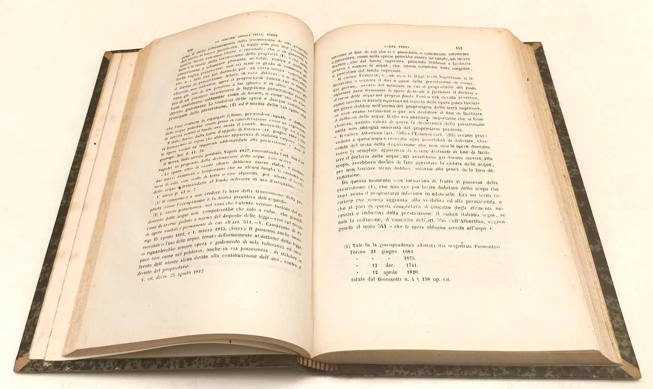 LH- LE SERVITU' LEGALI SULLE ACQUE - TOMMASO TRAINA- LAURIEL--- 1873- CS- XFS29