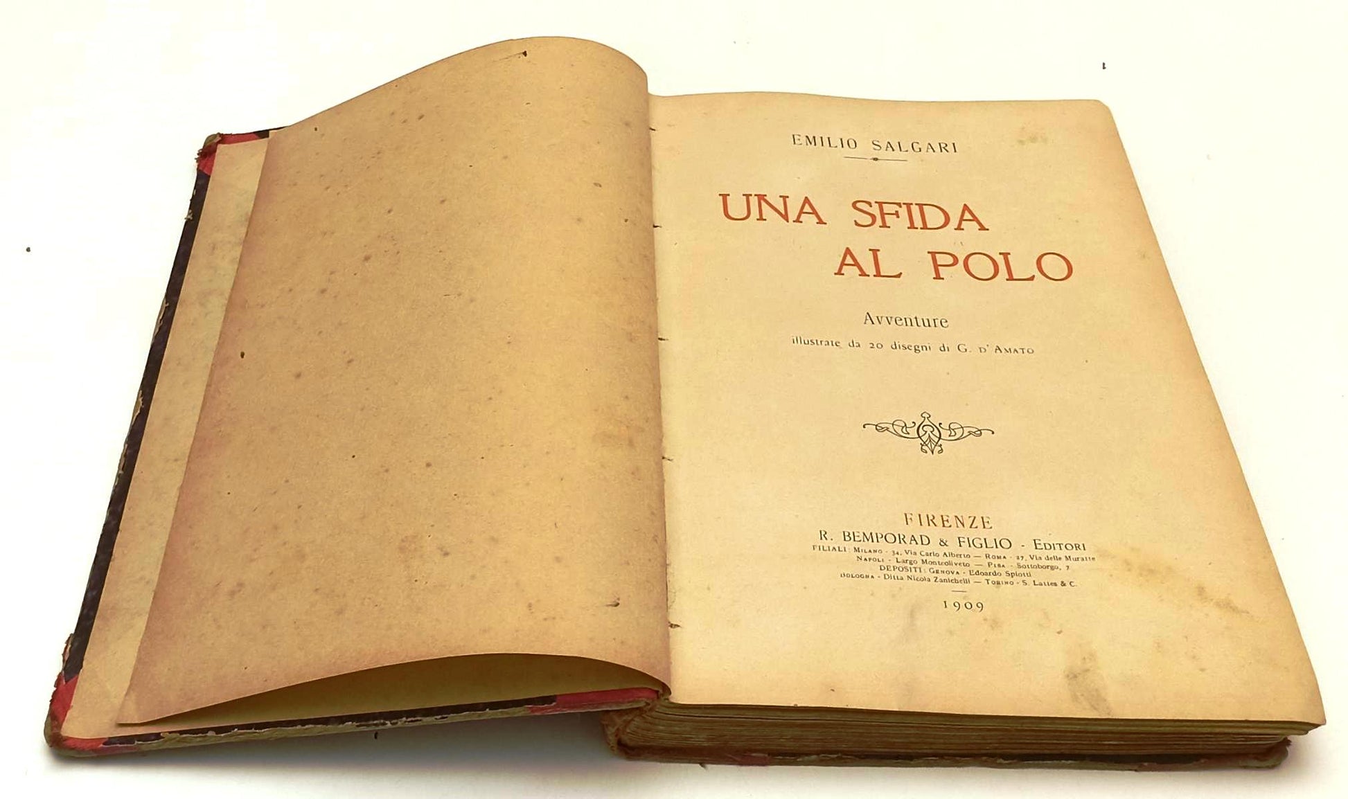 LB- UNA SFIDA AL POLO - EMILIO SALGARI G. D'AMATO - BEMPORAD --- 1909- C- YFS760