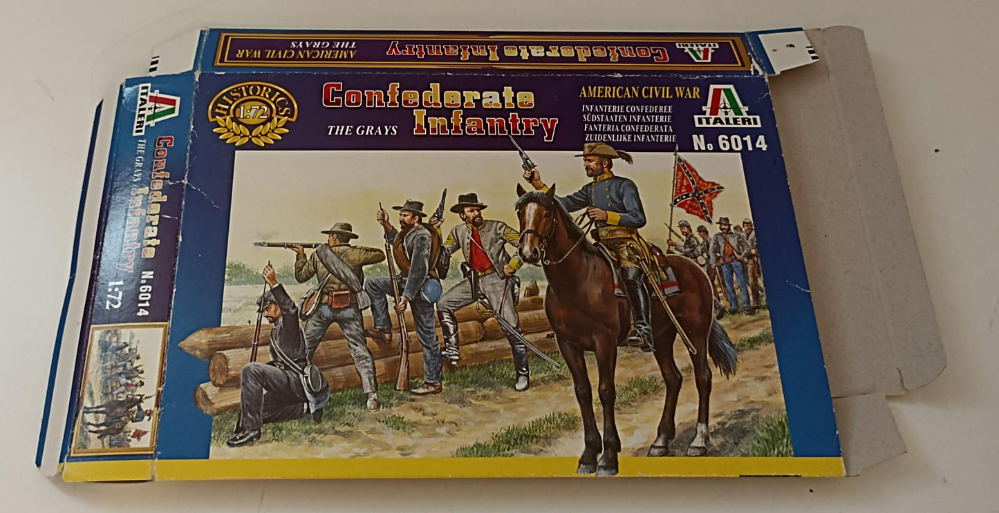 GG- SCATOLA SOLDATINI VUOTA CONFEDERATE INFANTRY GRAYS 6014 1:72 ITALERI RVSa122