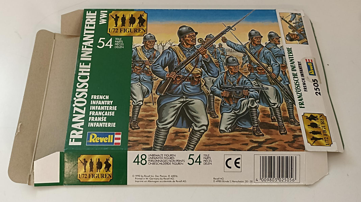 GG- SCATOLA SOLDATINI VUOTA FRANZOSISCHE INFANTERIE WWI 2505 1:72 REVELL RVSa124