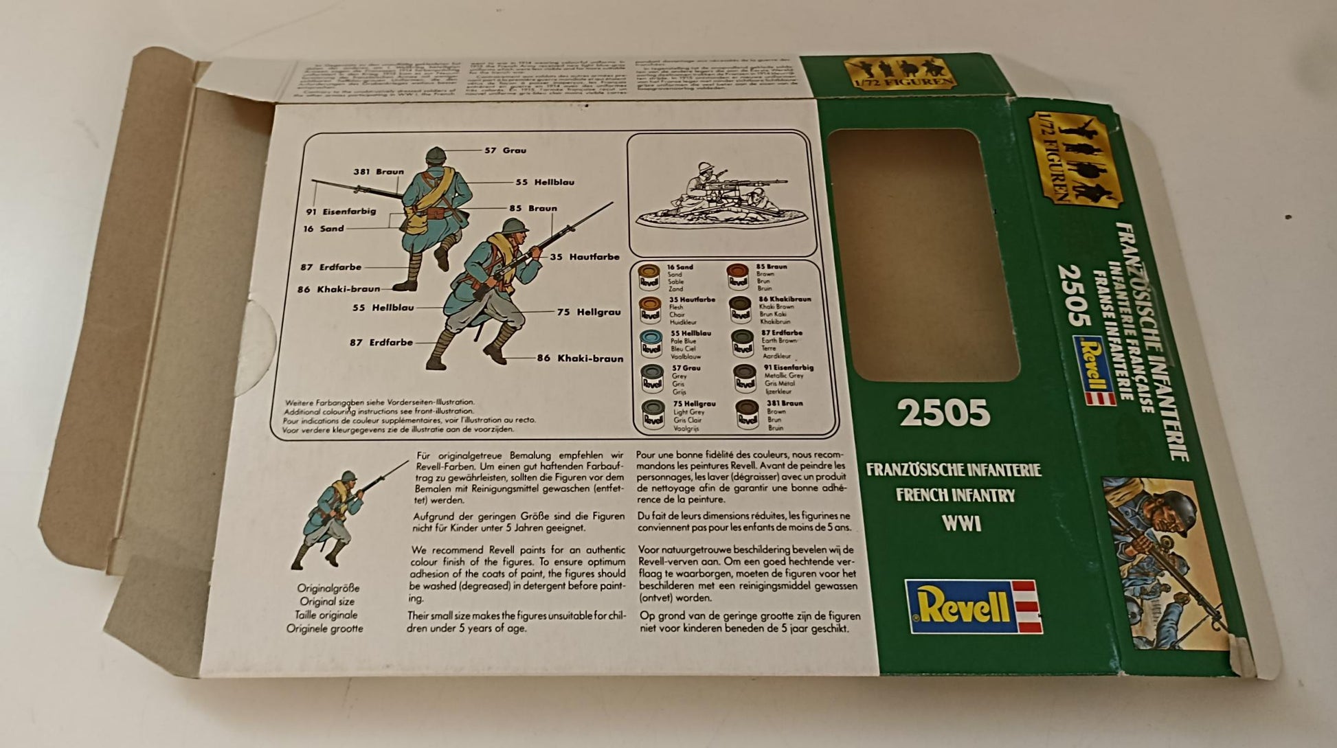 GG- SCATOLA SOLDATINI VUOTA FRANZOSISCHE INFANTERIE WWI 2505 1:72 REVELL RVSa124