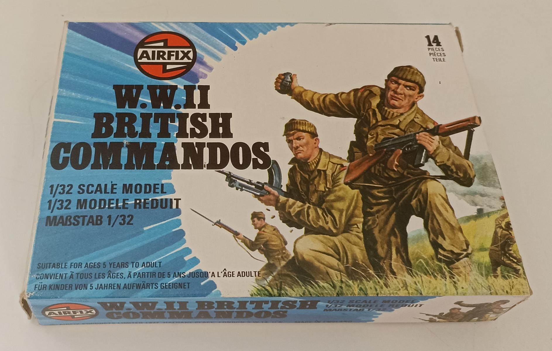 GG- SOLDATINI FIGURES scale 1/32 51554-0 W.W.II BRITISH COMMNANDOS AIRFIX GTTS50