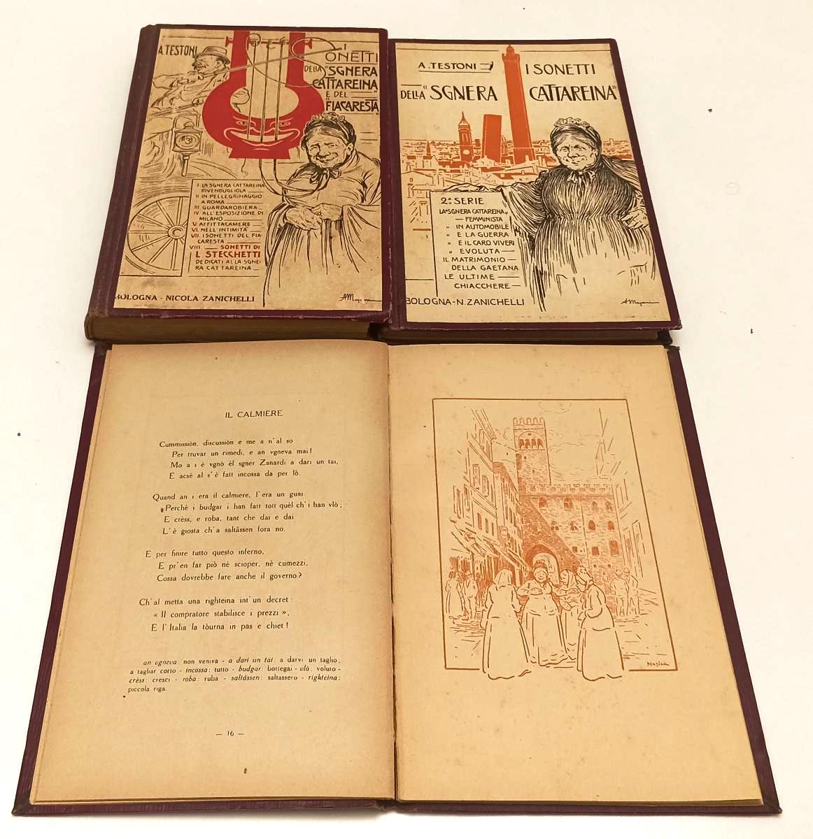LN- I SONETTI DELLA SGNERA CATTAREINA 3 VOLUMI- TESTONI- ZANICHELLI- 1919-YFS296