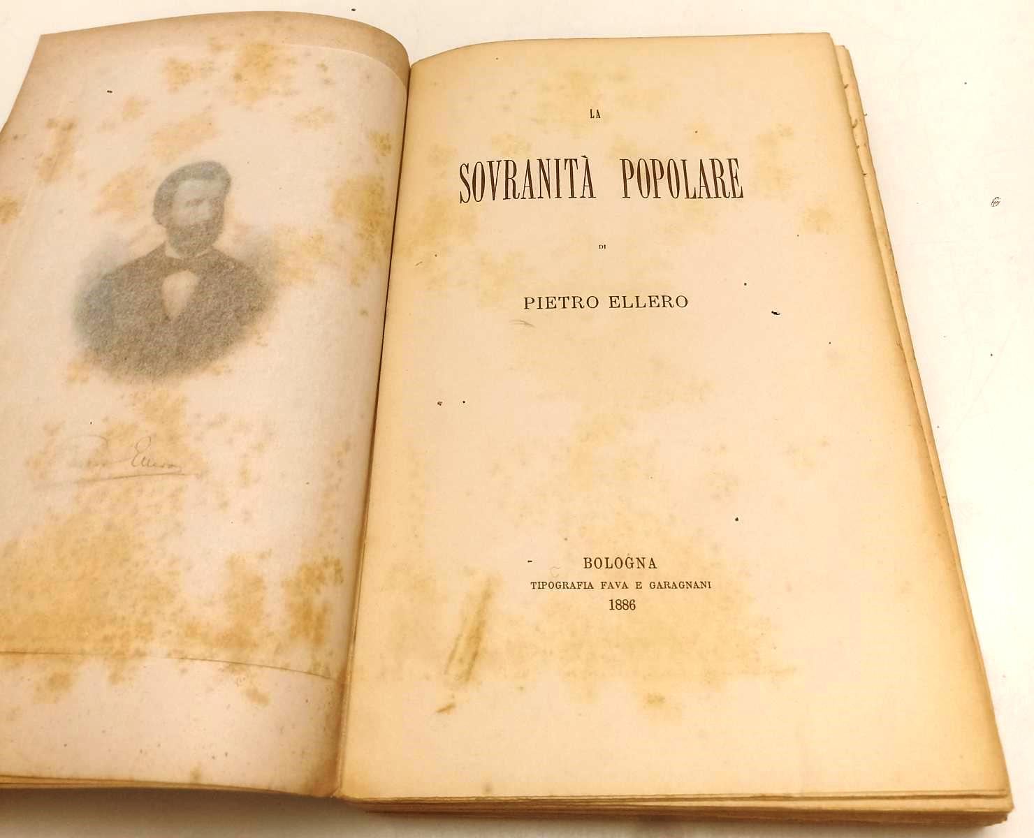 LH- LA SOVRANITA' POPOLARE - PIETRO ELLERO - FAVA E GARAGNANI --- 1886- B- XFS61